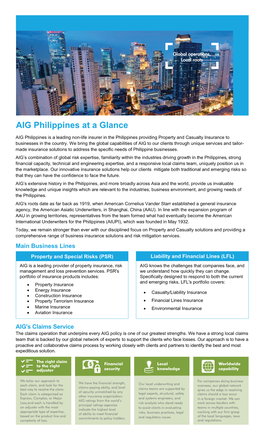 AIG Philippines at a Glance