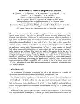 Photon Statistics of Amplified Spontaneous Emission I