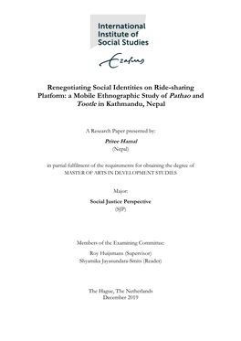 A Mobile Ethnographic Study of Pathao and Tootle in Kathmandu, Nepal