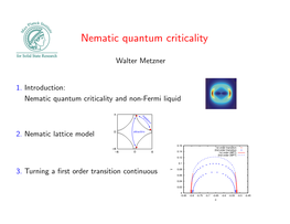 Nematic Quantum Criticality