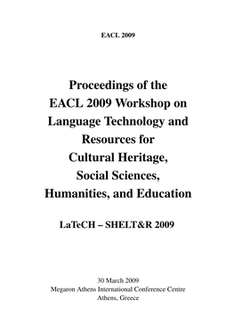 Proceedings of the Workshop on Language Technology And