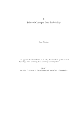 1 Selected Concepts from Probability