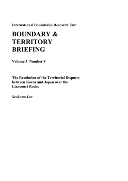 Boundary & Territory Briefing