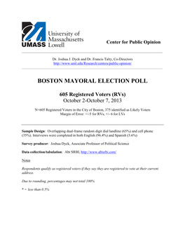 Boston Mayoral Election Poll