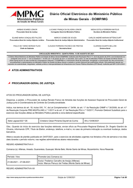 Atos Administrativos Procurador-Geral De Justiça