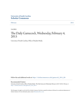 The Daily Gamecock, Wednesday, February 4, 2015