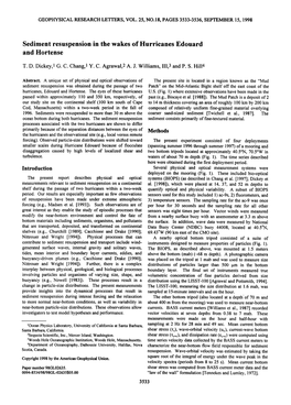 Sediment Resuspension in the Wakes of Hurricanes Edouard and Hortense