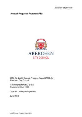2019 Air Quality Annual Progress Report (APR) for Aberdeen City Council