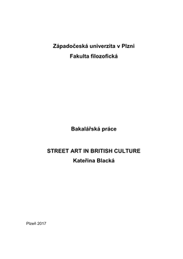 Západočeská Univerzita V Plzni Fakulta Filozofická Bakalářská Práce