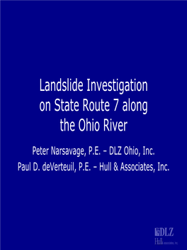 Landslide Investigation on State Route 7 Along the Ohio River