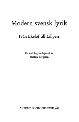 Modern Svensk Lyrik