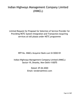 Indian Highways Management Company Limited (IHMCL)