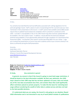 My Comments in Green] in General, My Concern Is That If the Council Is Going to Enact Land Usage Restrictions, It Should Be Based on the Best Information Available