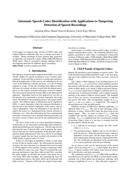 Automatic Speech Codec Identification with Applications To