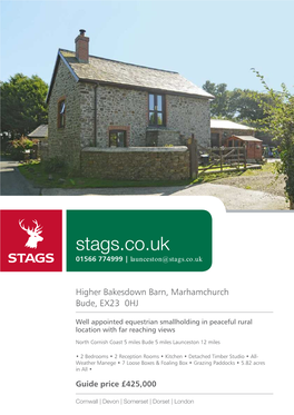 Higher Bakesdown Barn, Marhamchurch Bude, EX23 0HJ