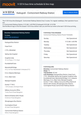 V-331A Bus Time Schedule & Line Route