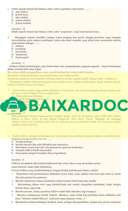 1. Istilah Sejarah Berasal Dari Bahasa Arab, Yaitu Syajaratun Yang Berarti