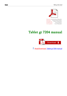 Tablet Gt 7204 Manual