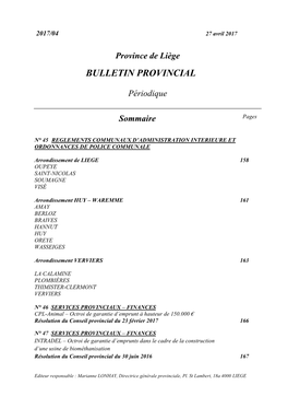 Bulletin Provincial