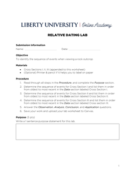 Relative Dating Lab