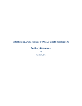 Establishing Arunachala As a UNESCO World Heritage Site