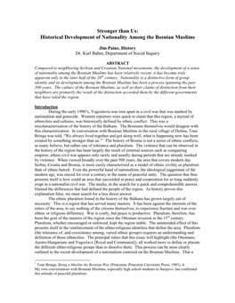 Historical Development of Nationality Among the Bosnian Muslims by Jim