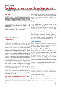 Flap Selection in Head and Neck Cancer Reconstruction