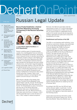 Russian Legal Update