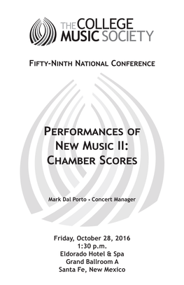 Performances of New Music II: Chamber Scores