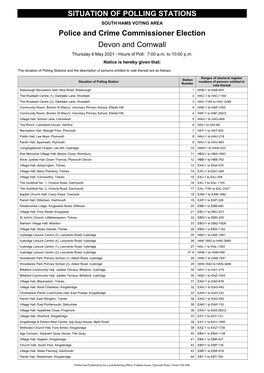 Situation of Polling Stations Notice