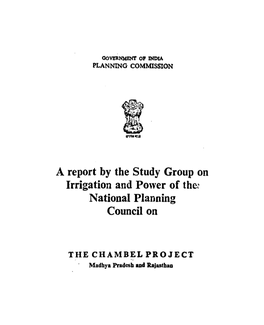 A Report by the Study Group on Irrigation and Power of The( National Planning Council On