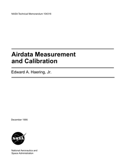 Airdata Measurement and Calibration