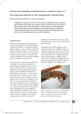 Spatial and Temporal Distribution of Caddisfly Larvae in Two Lowland