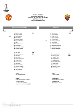 Manchester United FC AS Roma
