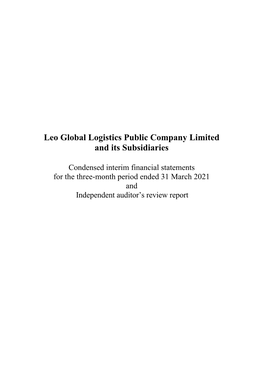 Leo Global Logistics Public Company Limited and Its Subsidiaries