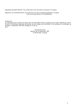 Regulating Cannabis Markets. the Construction of an Innovative Drug Policy in Uruguay