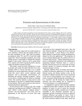 Extraction and Characterization of Silk Sericin