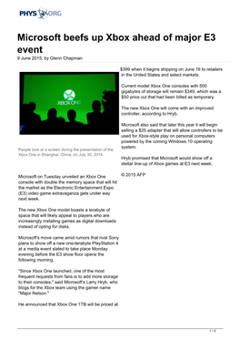 Microsoft Beefs up Xbox Ahead of Major E3 Event 9 June 2015, by Glenn Chapman