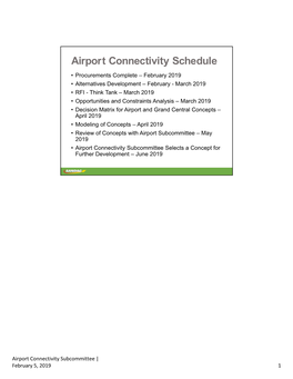 Airport Connectivity Schedule