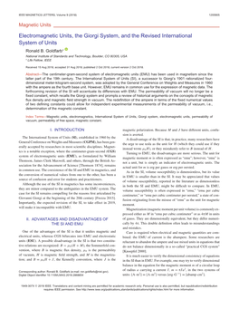 Electromagnetic Units, the Giorgi System, and the Revised International System of Units Ronald B