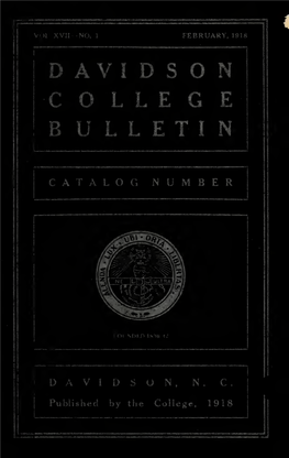 Davidson College Bulletin Catalog Number