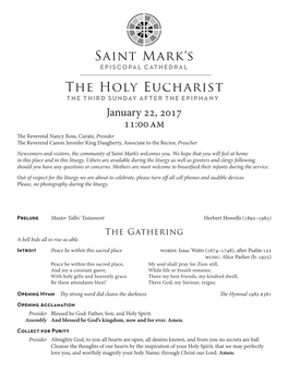 The Holy Eucharist Saint Mark's