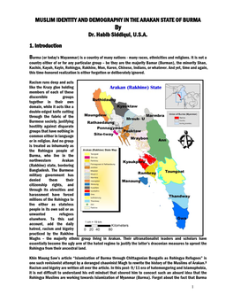 MUSLIM IDENTITY and DEMOGRAPHY in the ARAKAN STATE of BURMA by Dr