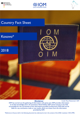 Kosovo* Country Fact Sheet 2018