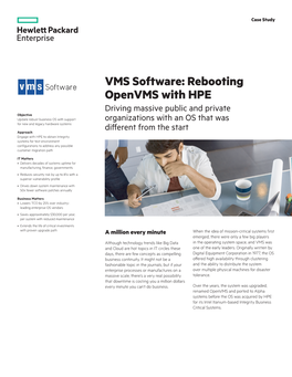 HPE Integrity Servers | IT Case Study | VMS Software |