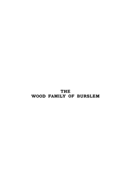 Wood Family of Burslem