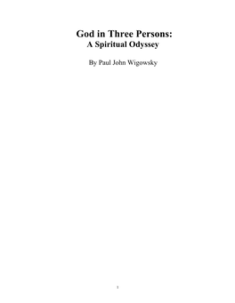 God in Three Persons: a Spiritual Odyssey