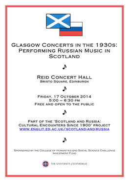 Scotland-Russia Recital Programme Notes