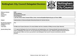 Nottingham City Council Delegated Decision