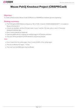 Mouse Polr2j Knockout Project (CRISPR/Cas9)